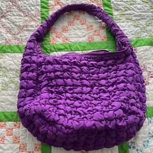COS purple quilted bag